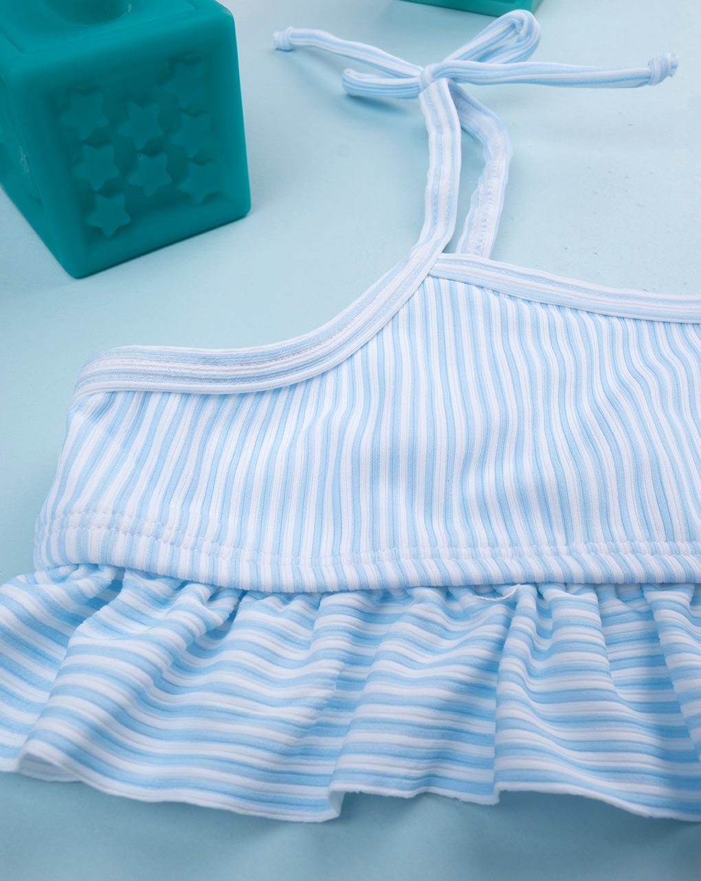 παιδικό μαγιό μπικίνι ριγέ μπλε/λευκό για κορίτσι - Prénatal