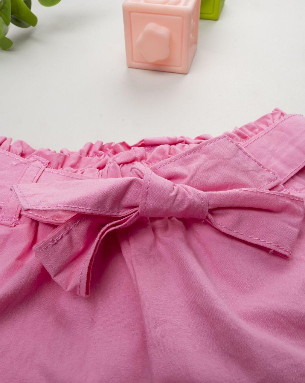 παιδικό σορτσάκι ροζ με ζώνη για κορίτσι - Prénatal