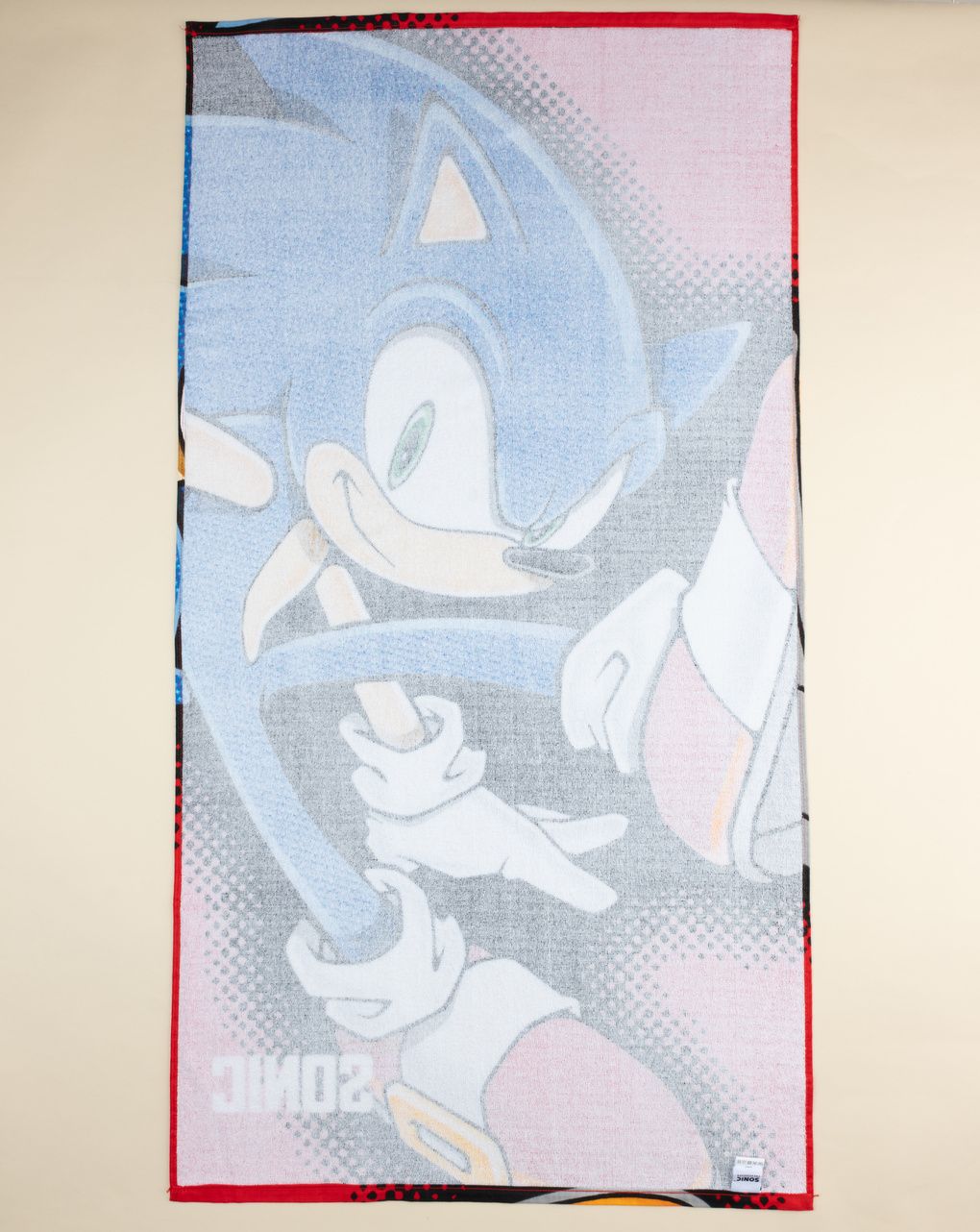 παιδική πετσέτα θαλάσσης κόκκινη sonic για αγόρι - Prénatal