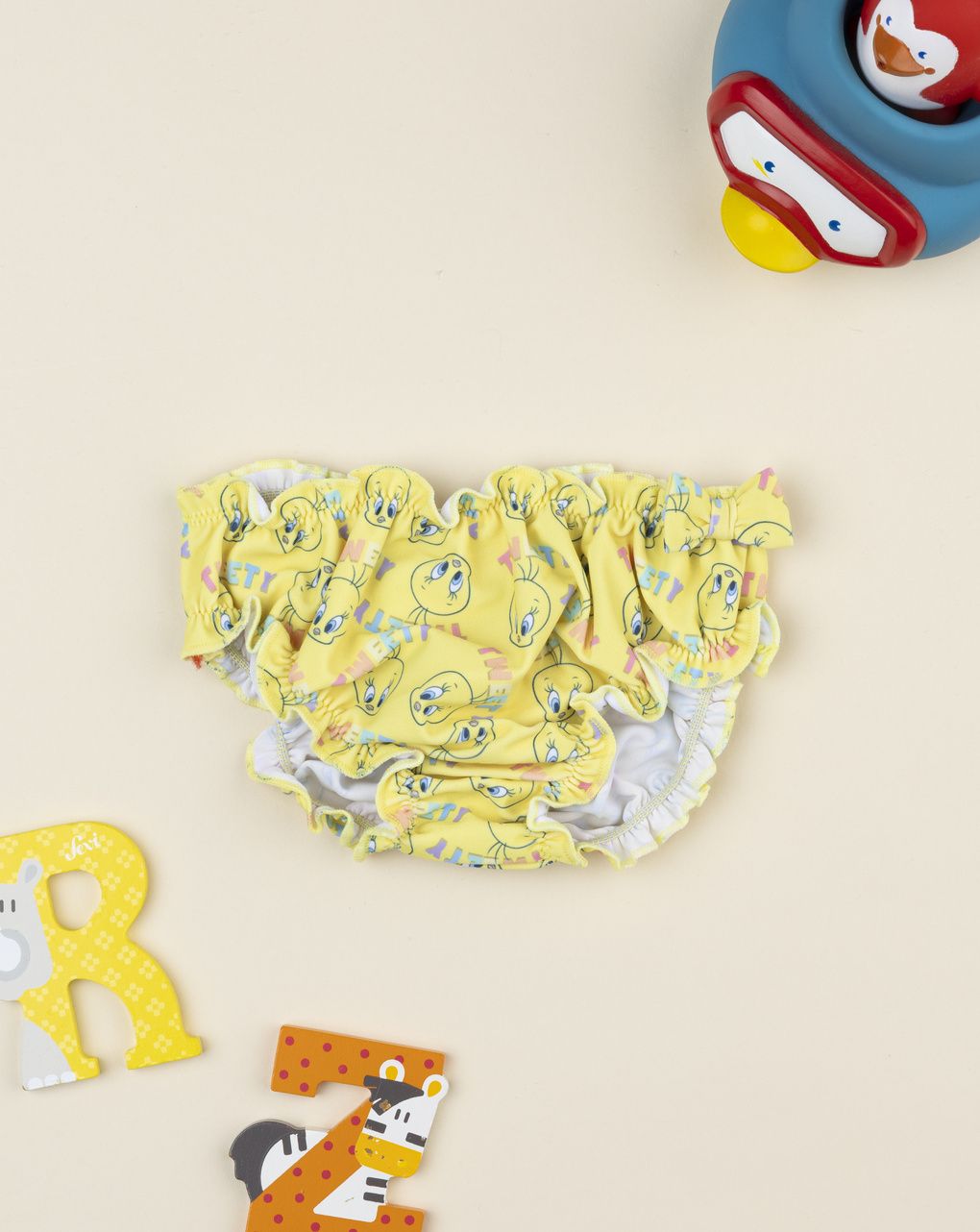 βρεφικό μαγιό σλιπ κίτρινο tweety για κορίτσι