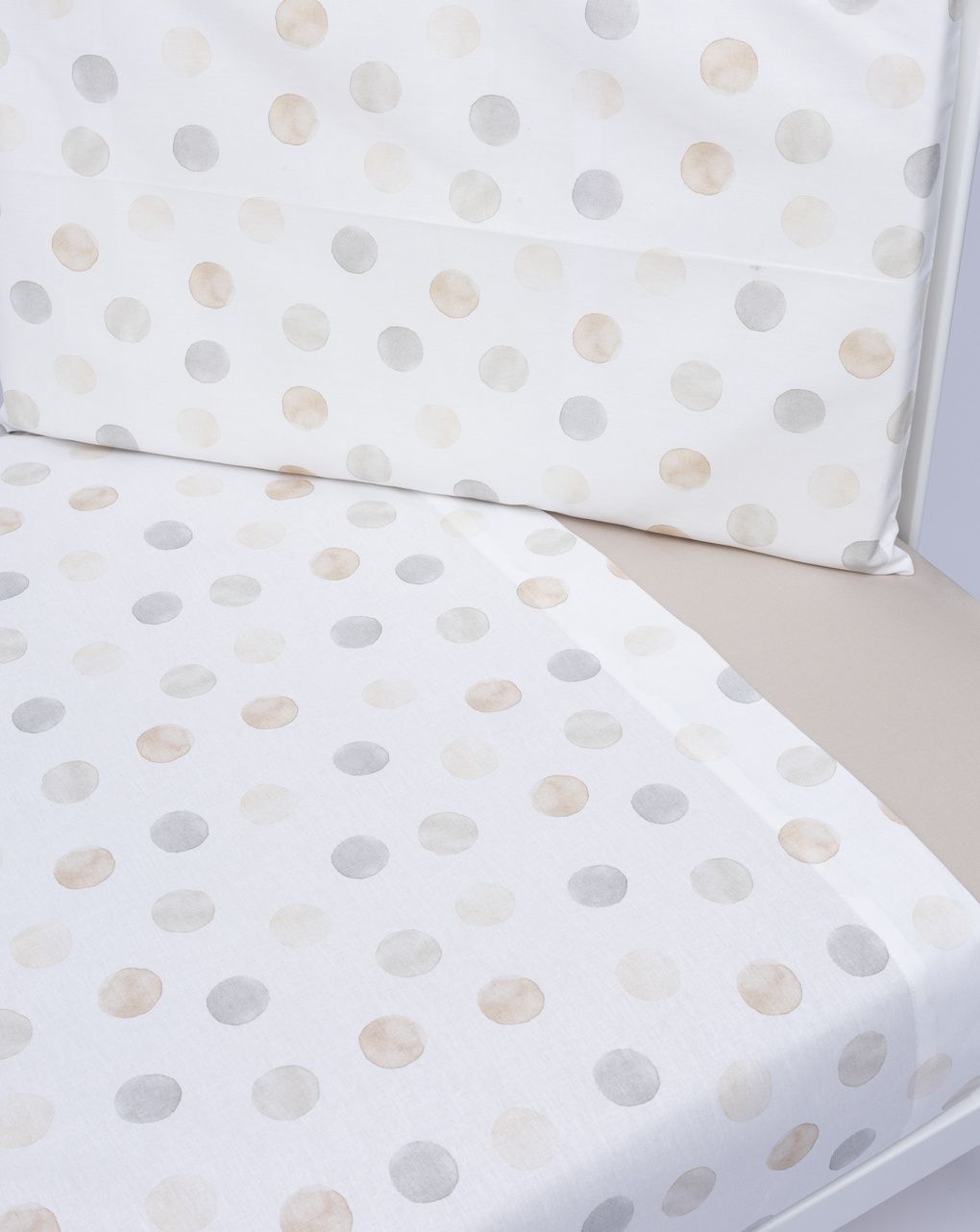 βρεφικό σετ για κρεβάτι πουά μπεζ πακέτο x3 - Prénatal