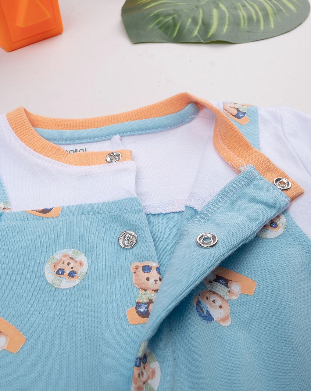 βρεφικό φορμάκι γαλάζιο/λευκό surfing για αγόρι - Prénatal