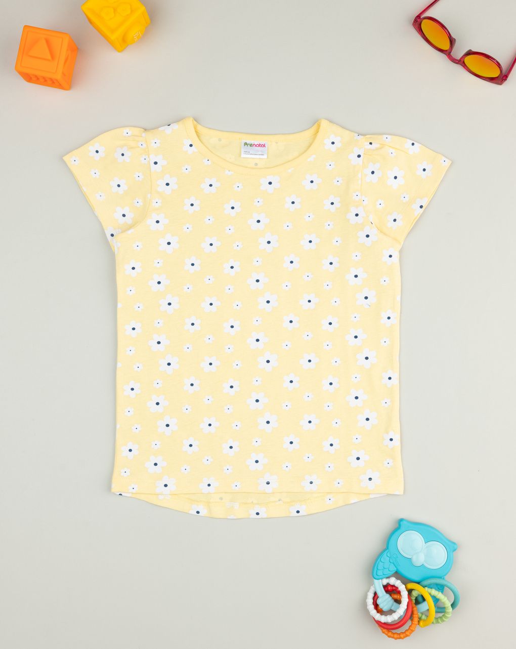 παιδικό t-shirt κίτρινο με μαργαρίτες για κορίτσι