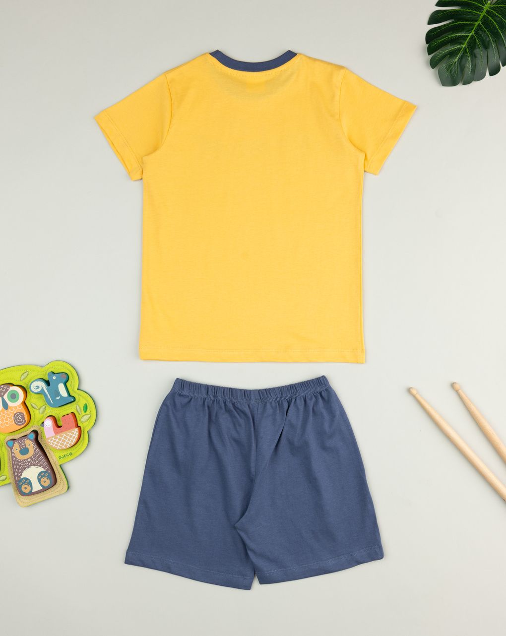 παιδική πιτζάμα κίτρινη/μπλε jungle για αγόρι - Prénatal