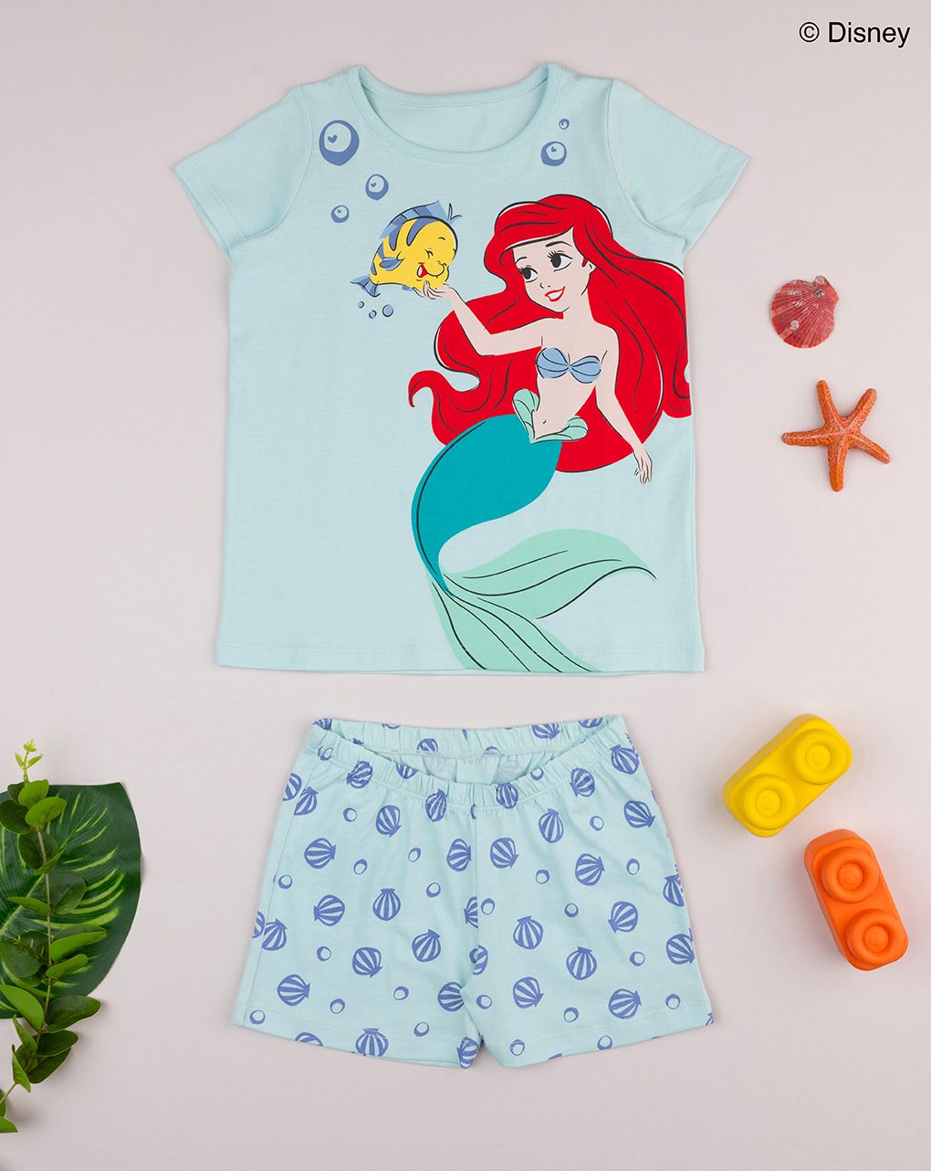 παιδική πιτζάμα τιρκουάζ ariel για κορίτσι