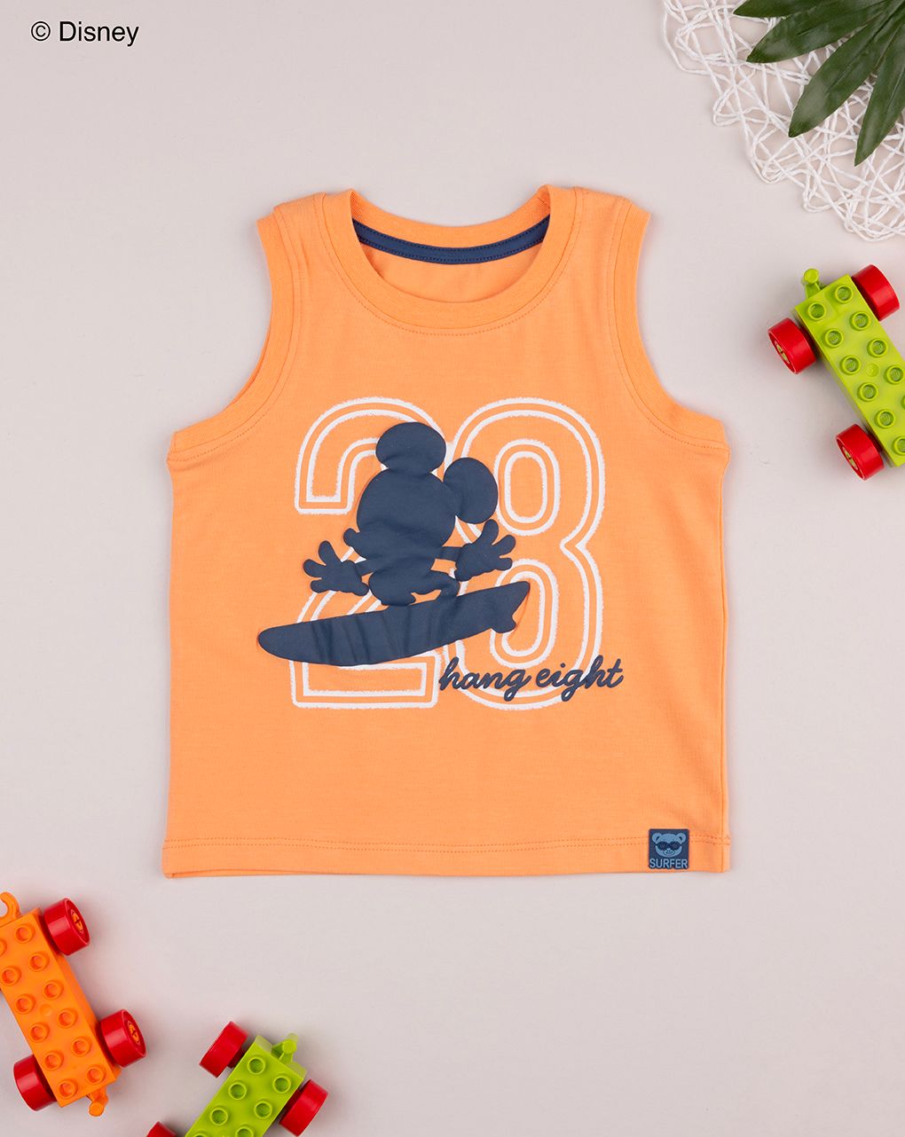 βρεφική μπλούζα πορτοκαλί mickey για αγόρι