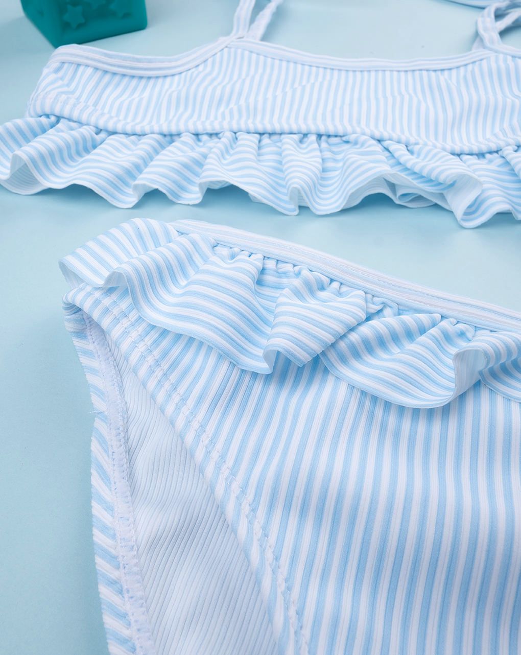 παιδικό μαγιό μπικίνι ριγέ μπλε/λευκό για κορίτσι - Prénatal