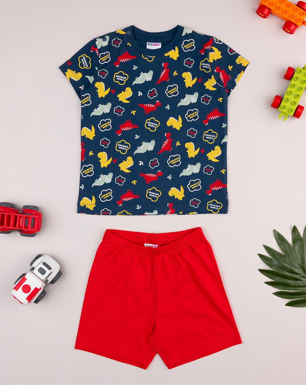 βρεφική πιτζάμα μπλε/κόκκινη dino για αγόρι - Prénatal