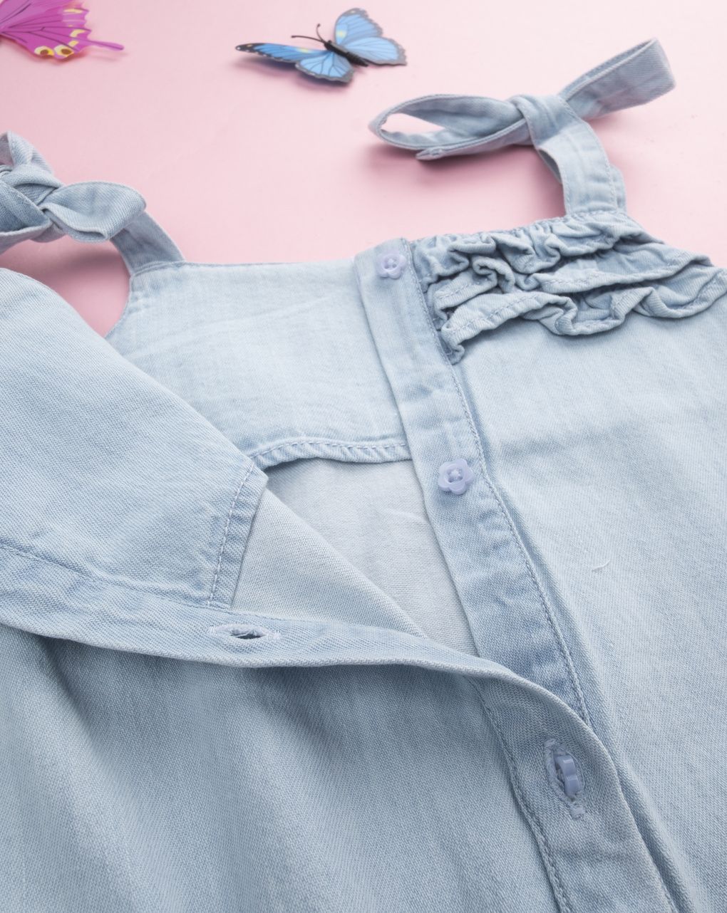 παιδική τζιν ολόσωμη φόρμα με πεταλούδες για κορίτσι - Prénatal