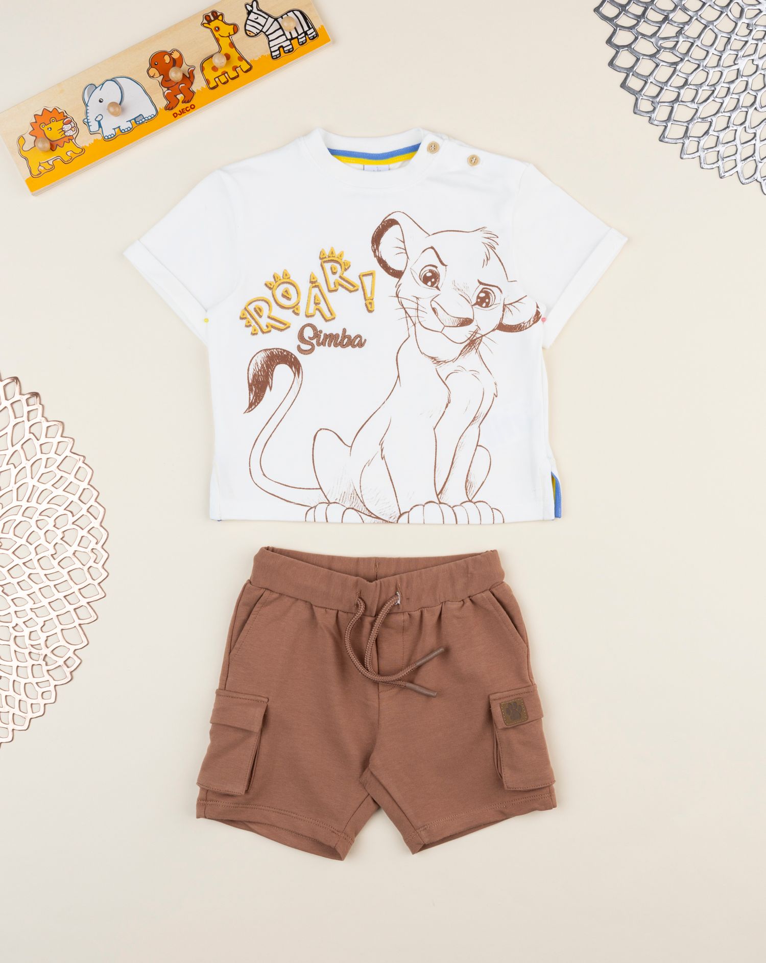 βρεφικό σετ t-shirt και βερμούδα simba για αγόρι