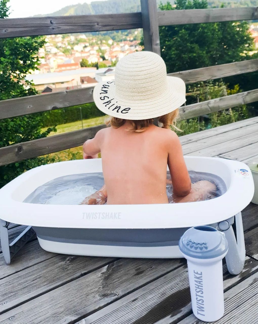 Twistshake βρεφικό μπανάκι με μειωτή και βοηθητική κανάτα grey 32-08-78996 - Twistshake