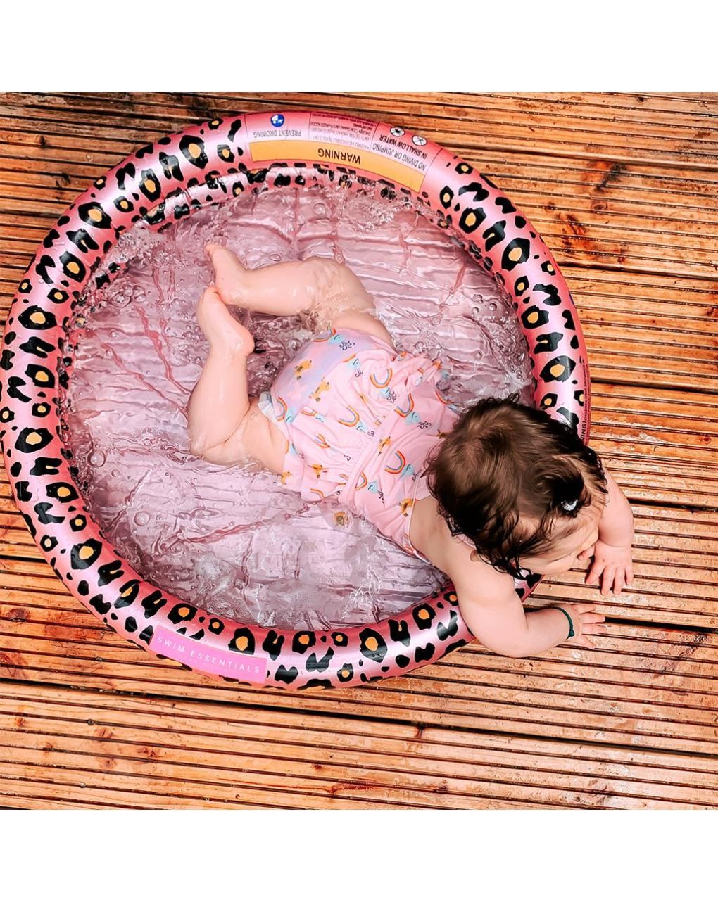 Swim essentials φουσκωτή πισίνα μωρού 60 εκ με 2 αεροθαλάμους rose gold leopard swe-2020se59 - Swim Essentials