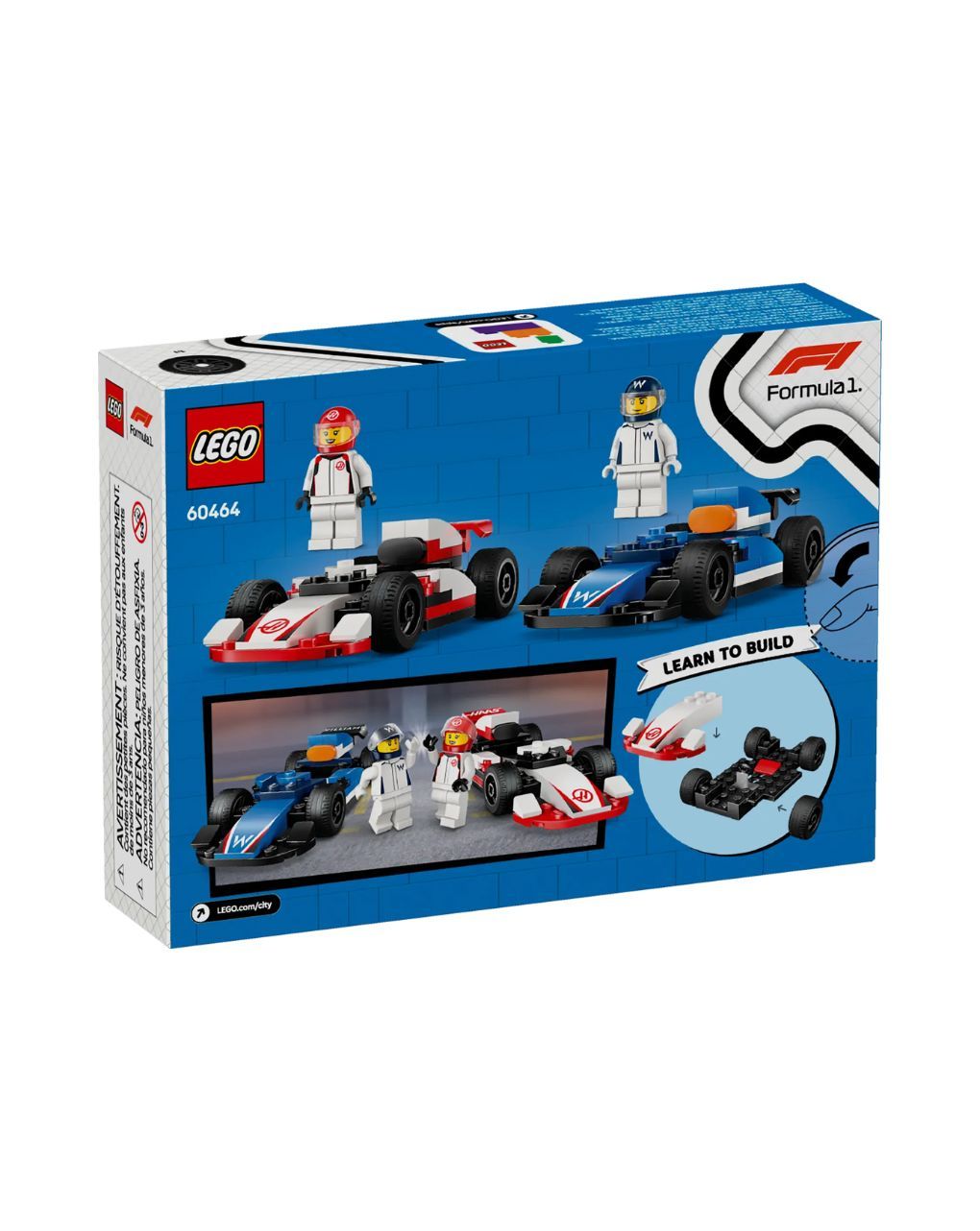Lego city f1 williams racing & haas f1 race cars 60464 - Lego