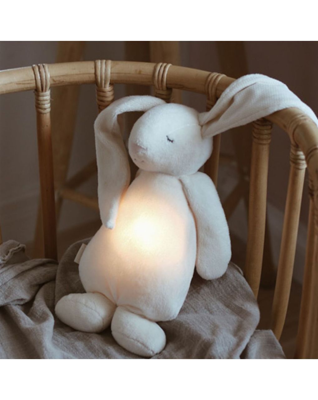 Moonie 2.0 the humming friend επαναφορτιζόμενο βοήθημα ύπνου με αισθητήρα κλάματος και φωτισμό silver bunny - MOONIES