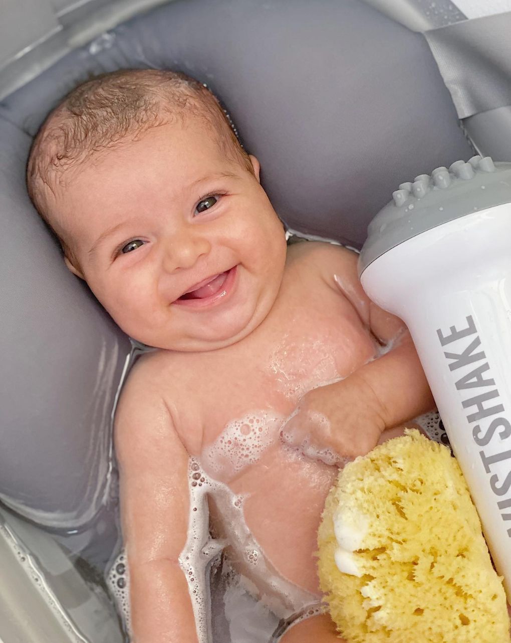 Twistshake βρεφικό μπανάκι με μειωτή και βοηθητική κανάτα grey 32-08-78996 - Twistshake