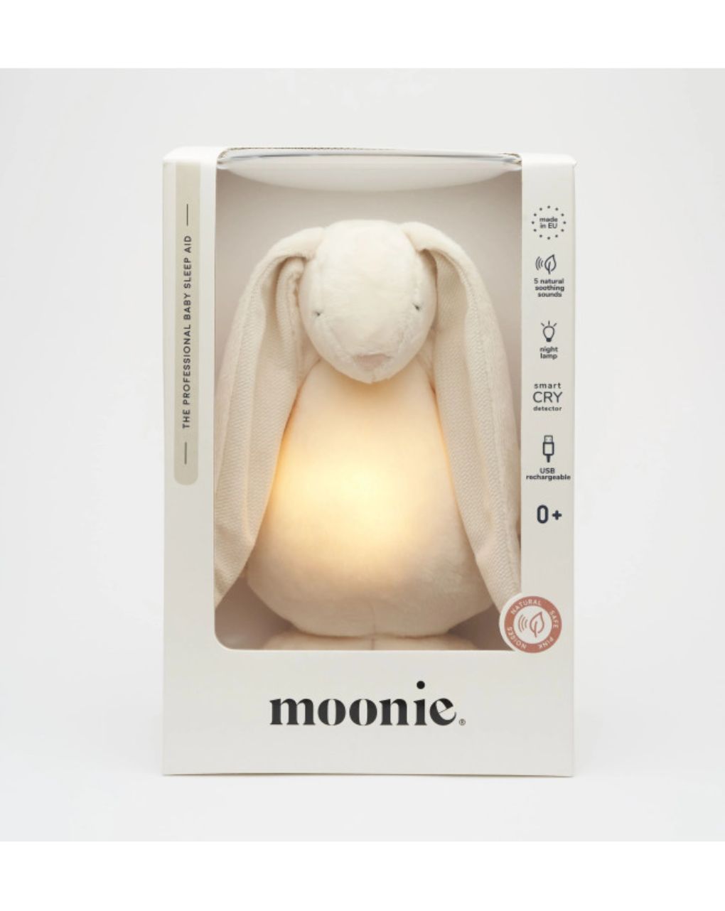 Moonie 2.0 the humming friend επαναφορτιζόμενο βοήθημα ύπνου με αισθητήρα κλάματος και φωτισμό cream bunny - MOONIES