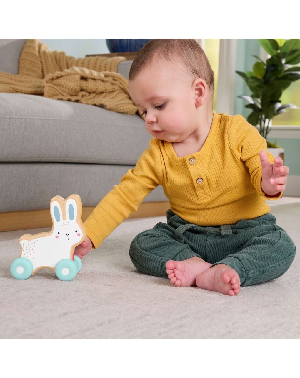 Mattel fisher-price ξύλινο συρόμενο λαγουδάκι 6m+ jdm52 - Fisher-Price