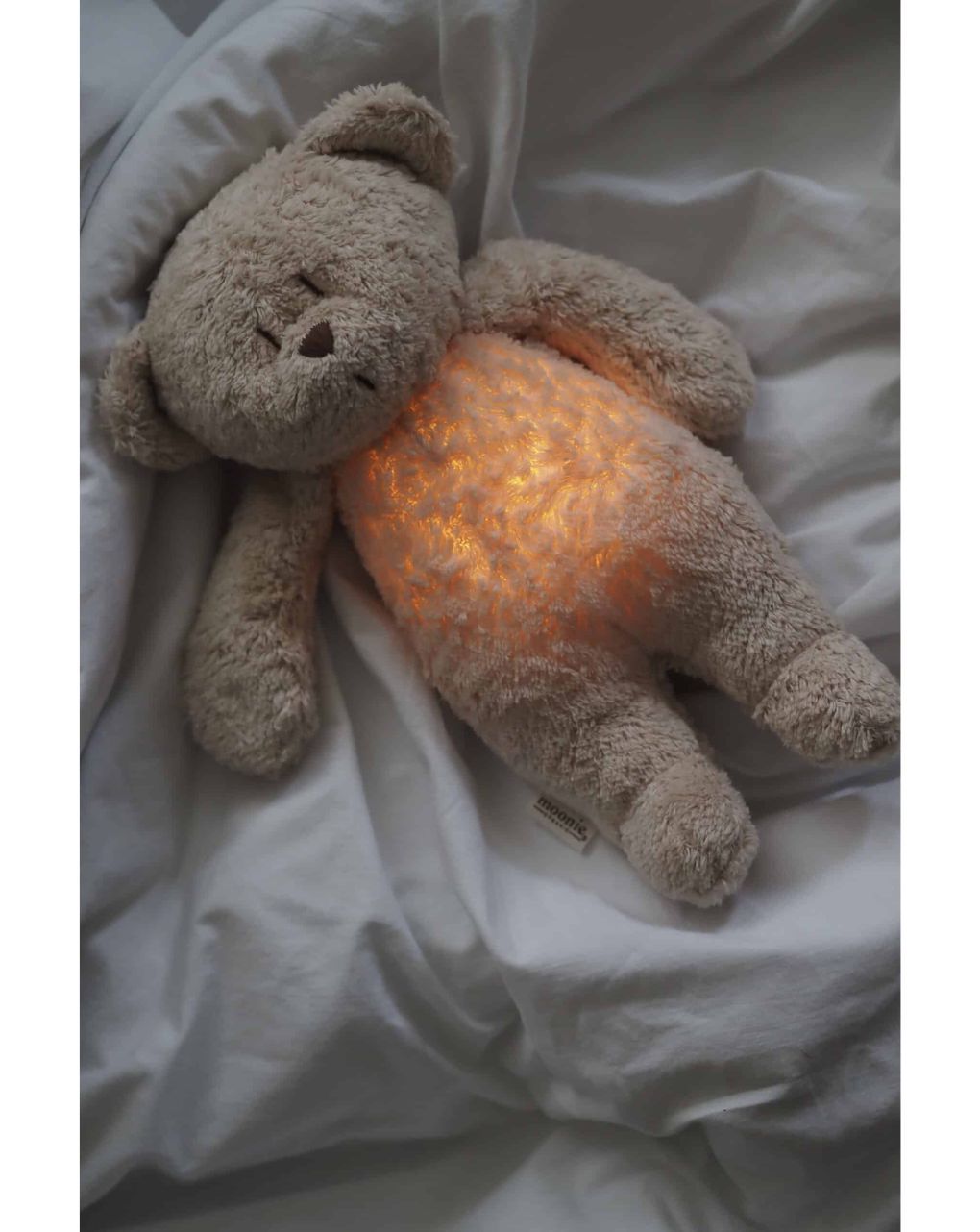 Moonie 2.0 the organic humming bear επαναφορτιζόμενο βοήθημα ύπνου με ηχογράφιση και αισθητήρα κλάματος grey - MOONIES