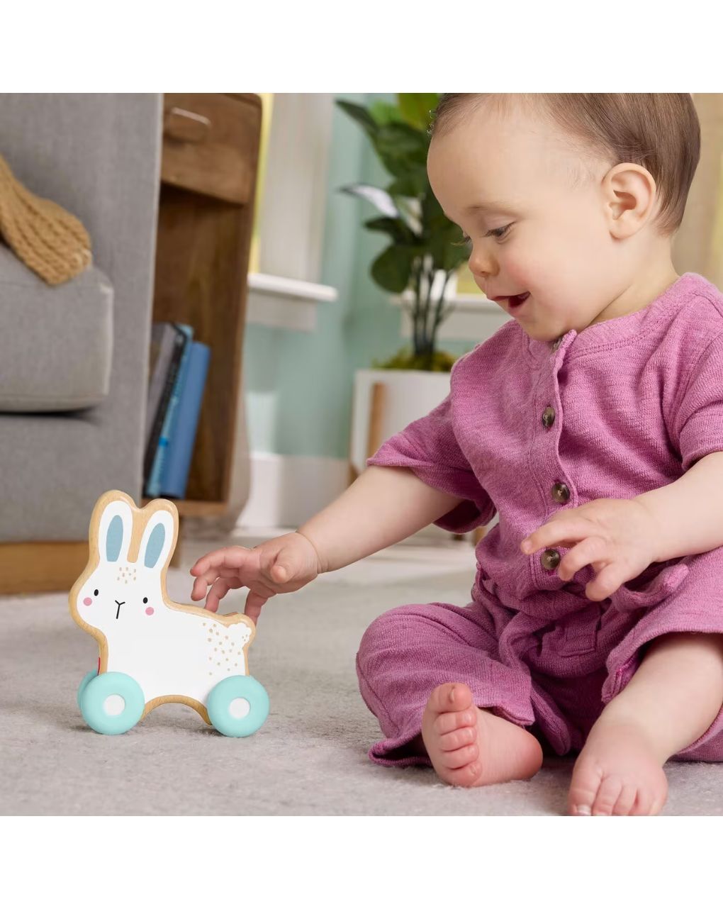 Mattel fisher-price ξύλινο συρόμενο λαγουδάκι 6m+ jdm52 - Fisher-Price