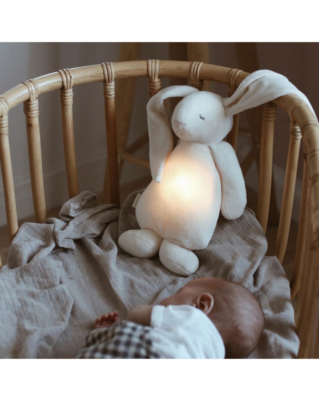 Moonie 2.0 the humming friend επαναφορτιζόμενο βοήθημα ύπνου με αισθητήρα κλάματος και φωτισμό cream bunny - MOONIES