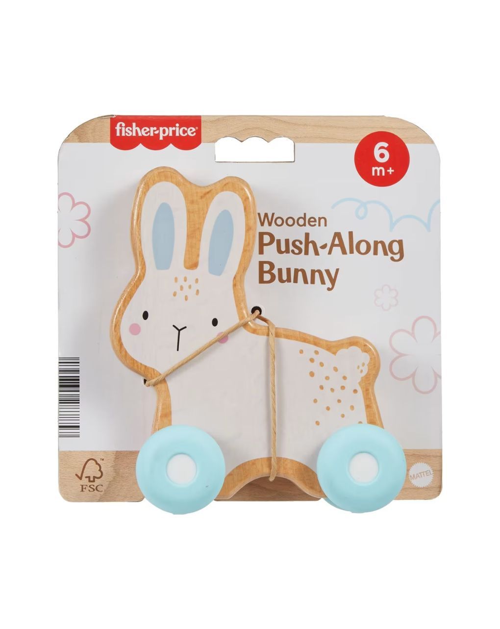 Mattel fisher-price ξύλινο συρόμενο λαγουδάκι 6m+ jdm52 - Fisher-Price