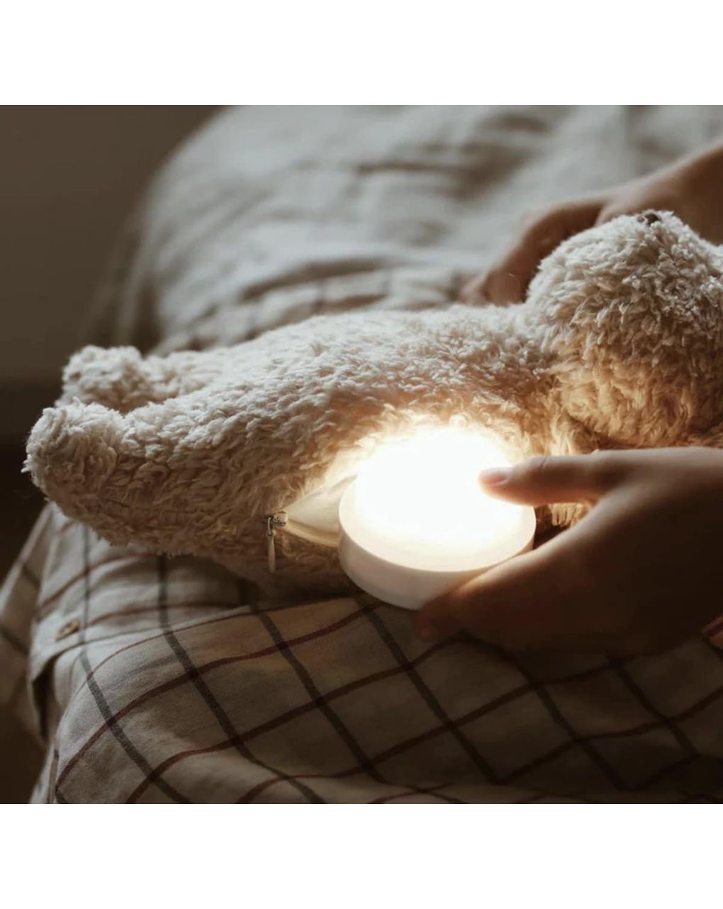 Moonie 2.0 the organic humming bear επαναφορτιζόμενο βοήθημα ύπνου με ηχογράφιση και αισθητήρα κλάματος grey - MOONIES