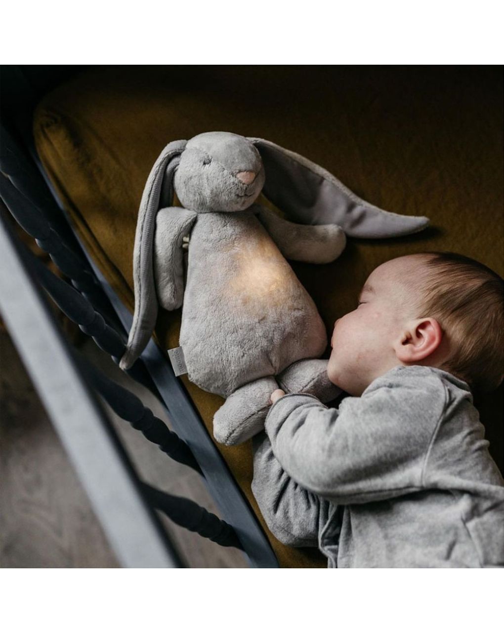 Moonie 2.0 the humming friend επαναφορτιζόμενο βοήθημα ύπνου με αισθητήρα κλάματος και φωτισμό silver bunny - MOONIES