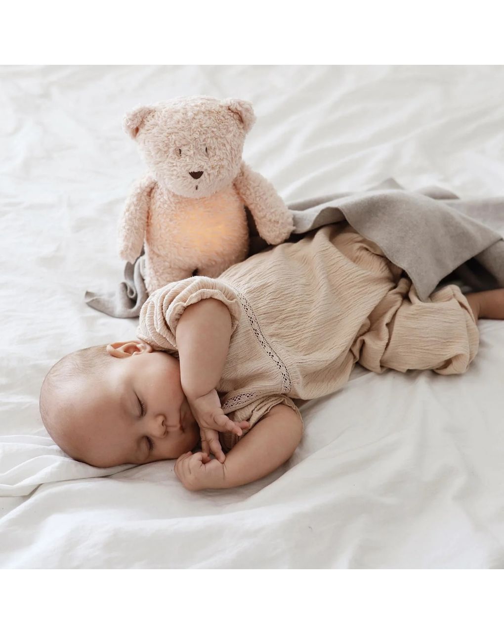 Moonie 2.0 the organic humming bear επαναφορτιζόμενο βοήθημα ύπνου με ηχογράφιση και αισθητήρα κλάματος rose - MOONIES