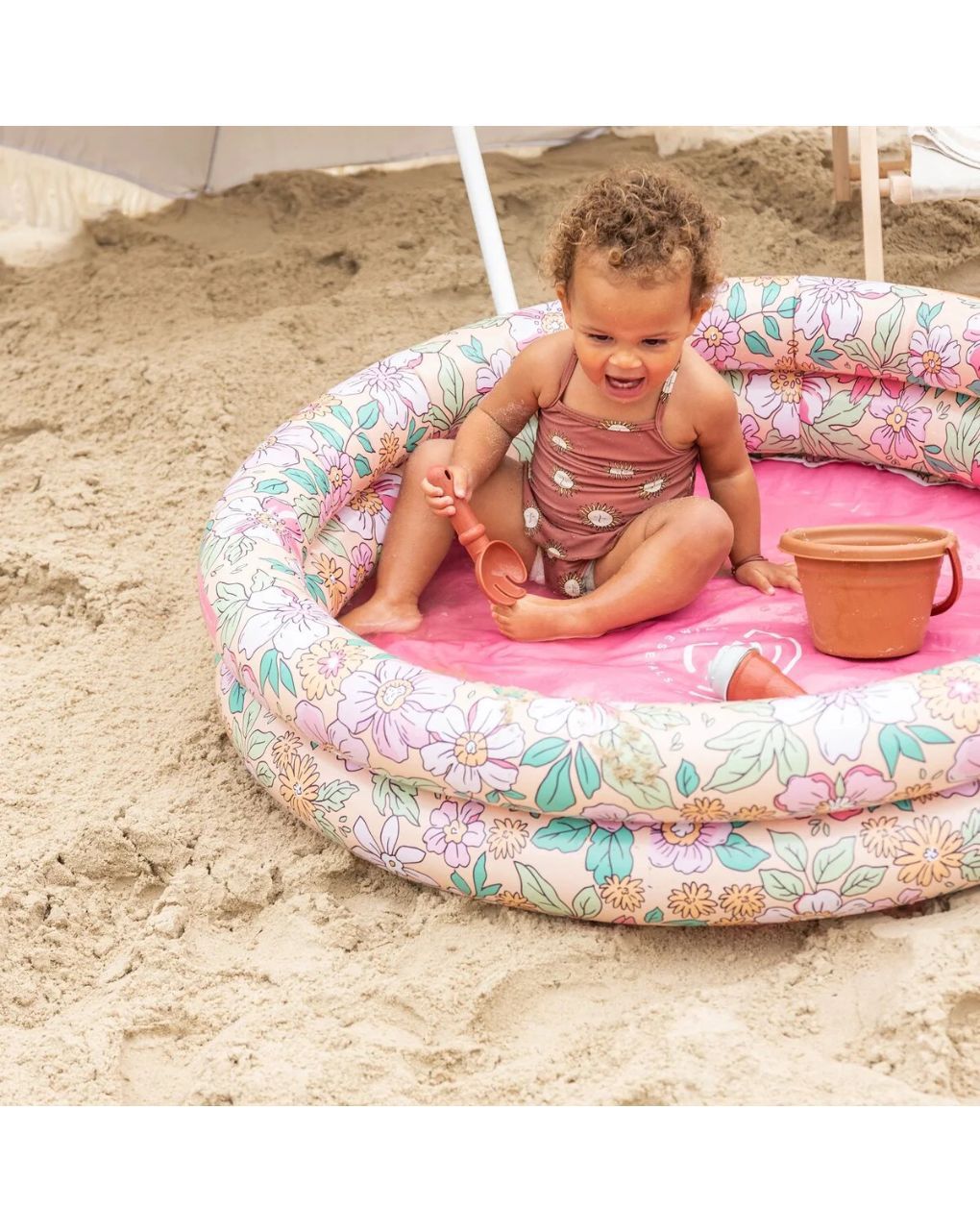 Swim essentials φουσκωτή πισίνα μωρού 60 εκ με 2 αεροθαλάμους pink blossom flower swe-2022se316 - Swim Essentials