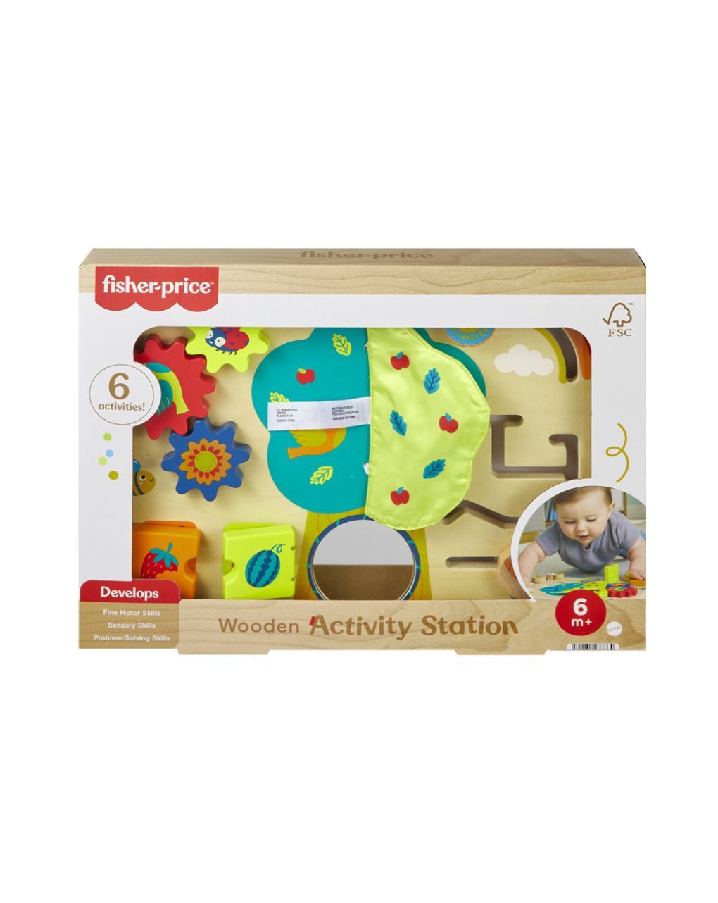Mattel fisher-price ξύλινος σταθμός δραστηριοτήτων 6m+ jdm53 - Fisher-Price