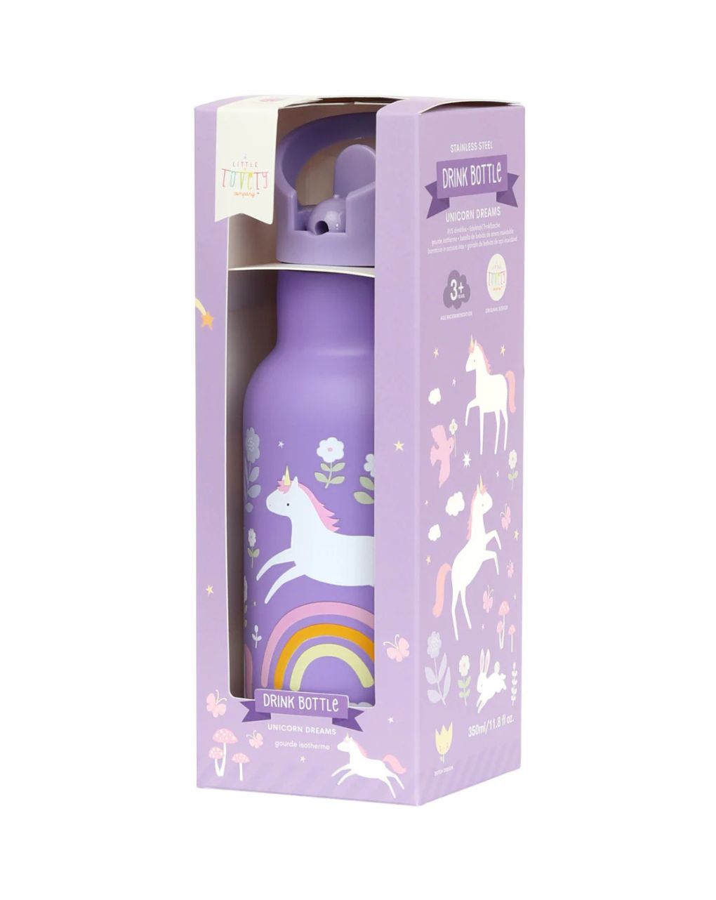 A little lovely company μπουκάλι θερμός με διπλό τοίχωμα από ανοξείδωτο ατσάλι 350ml unicorn dreams dbssud77 - A LITTLE LOVELY COMP
