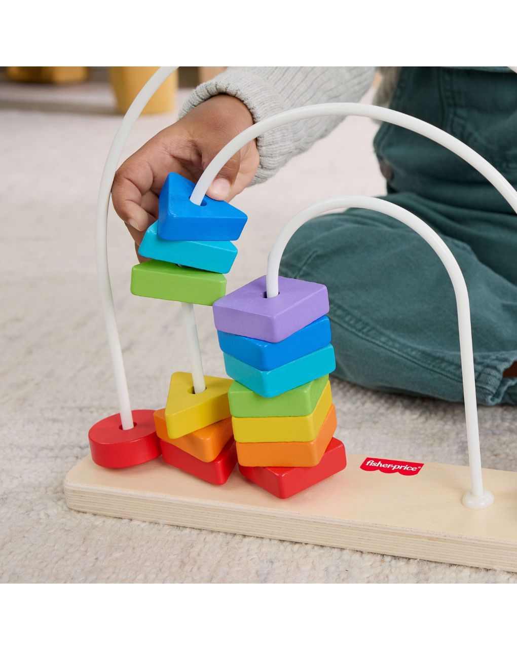 Mattel fisher-price ξύλινο σετ ουράνιο τόξο με χάντρες jfg15 - Fisher-Price