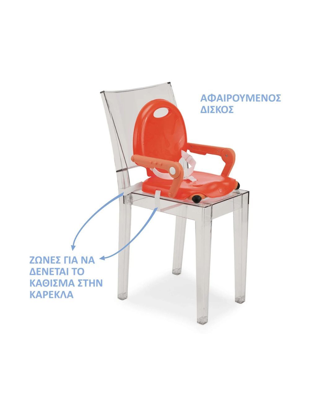 Chicco pocket snack φορητό κάθισμα φαγητού για καρέκλα 6-36m poppy red p05-79340-85 - Chicco