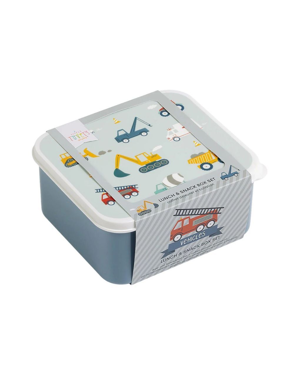 A little lovely company σετ 4 δοχεία φαγητού lunch & snack box vehicles sbseve58 - A Little Lovely Company
