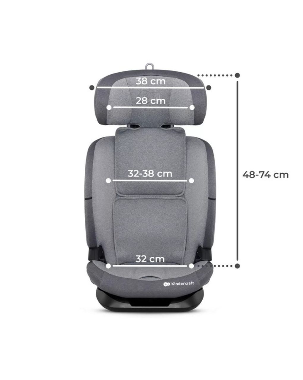 Kinderkraft κάθισμα αυτοκινήτου oneto 3 i-size (76-150cm) με isofix cool grey kcone300gry0000 - Kinderkraft