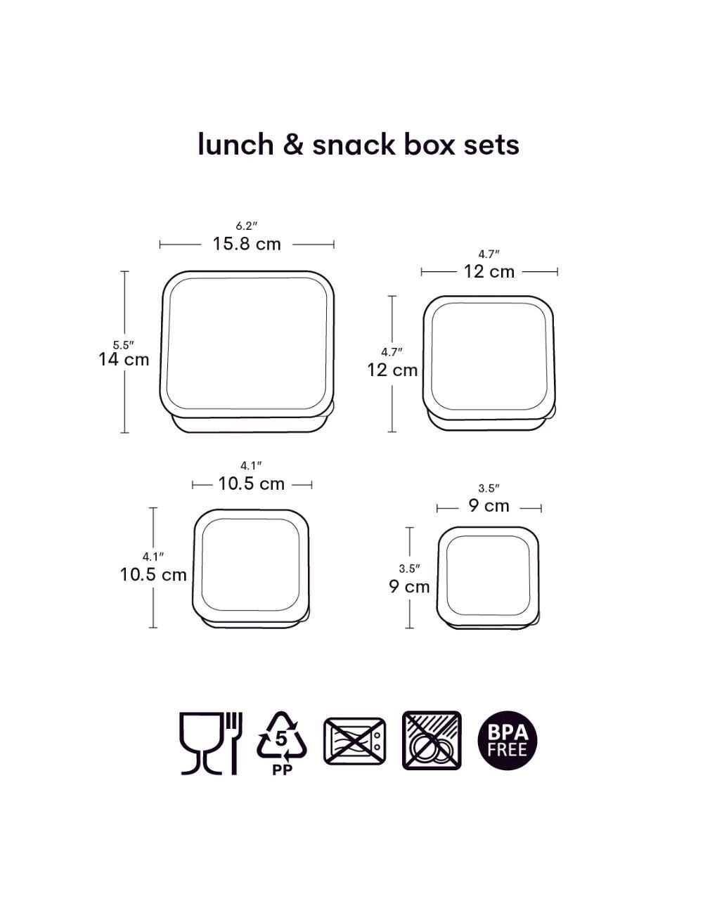 A little lovely company σετ 4 δοχεία φαγητού lunch & snack box unicorn dreams sbseud73 - A LITTLE LOVELY COMP