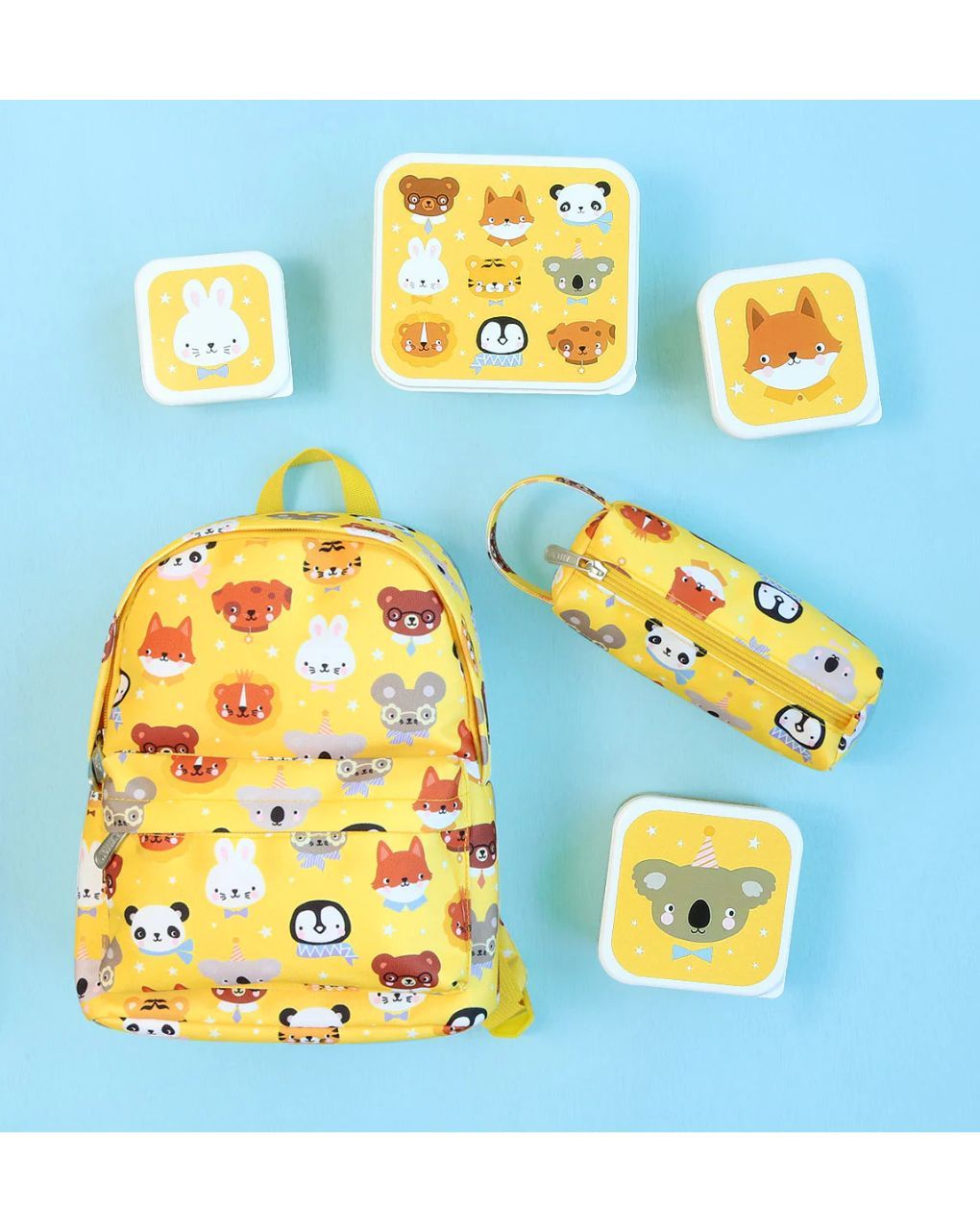 A little lovely company σετ 4 δοχεία φαγητού lunch & snack box animal friends sbseaf81 - A LITTLE LOVELY COMP