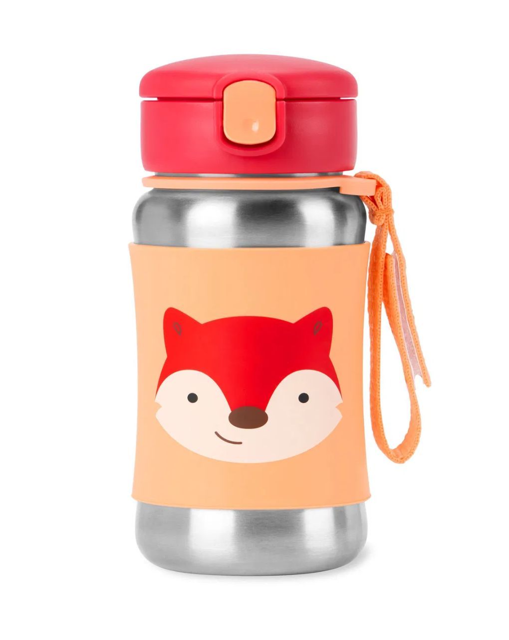 Skip hop zoo stainless steel παγούρι με καλαμάκι 350ml fox 9s892110 - SKIP HOP