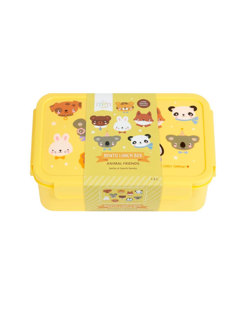 A little lovely company δοχείο φαγητού bento με χωρίσματα 1200ml animal friends bbafye77 - A LITTLE LOVELY COMP