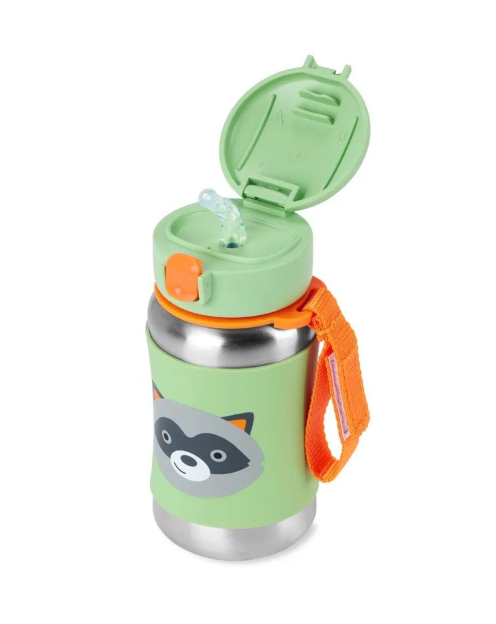 Skip hop zoo stainless steel παγούρι με καλαμάκι 350ml raccoon 9s891910 - SKIP HOP