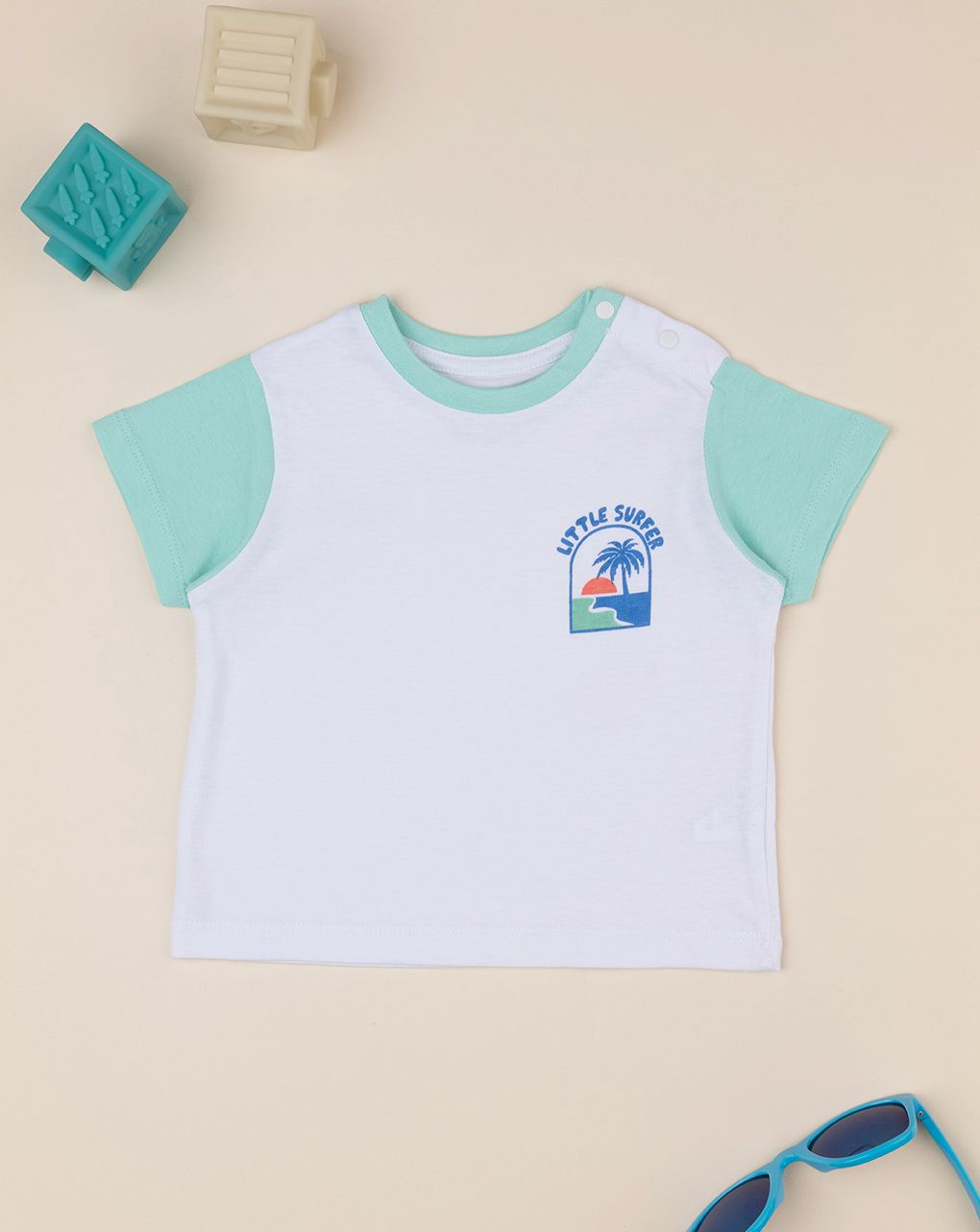 βρεφικό t-shirt λευκό little surfer για αγόρι - Prénatal