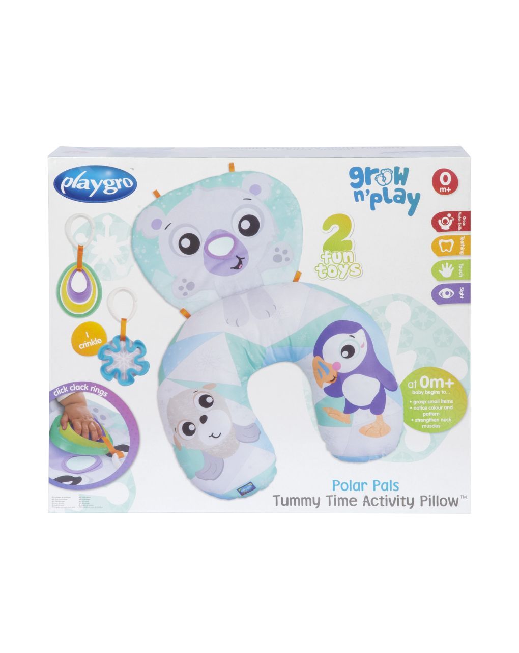 Playgro μαξιλάρι δραστηριοτήτων polar pals tummy time activity pillow 0m+ - Playgro