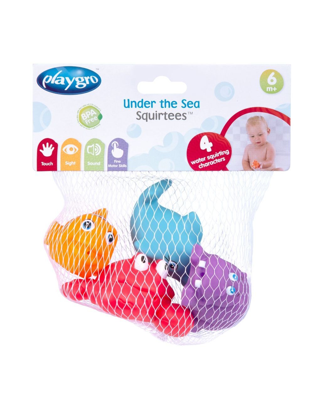 Playgro παιχνίδια μπάνιου under the sea squirtees μπουγελόφατσες 5τμχ 6m+ - Playgro