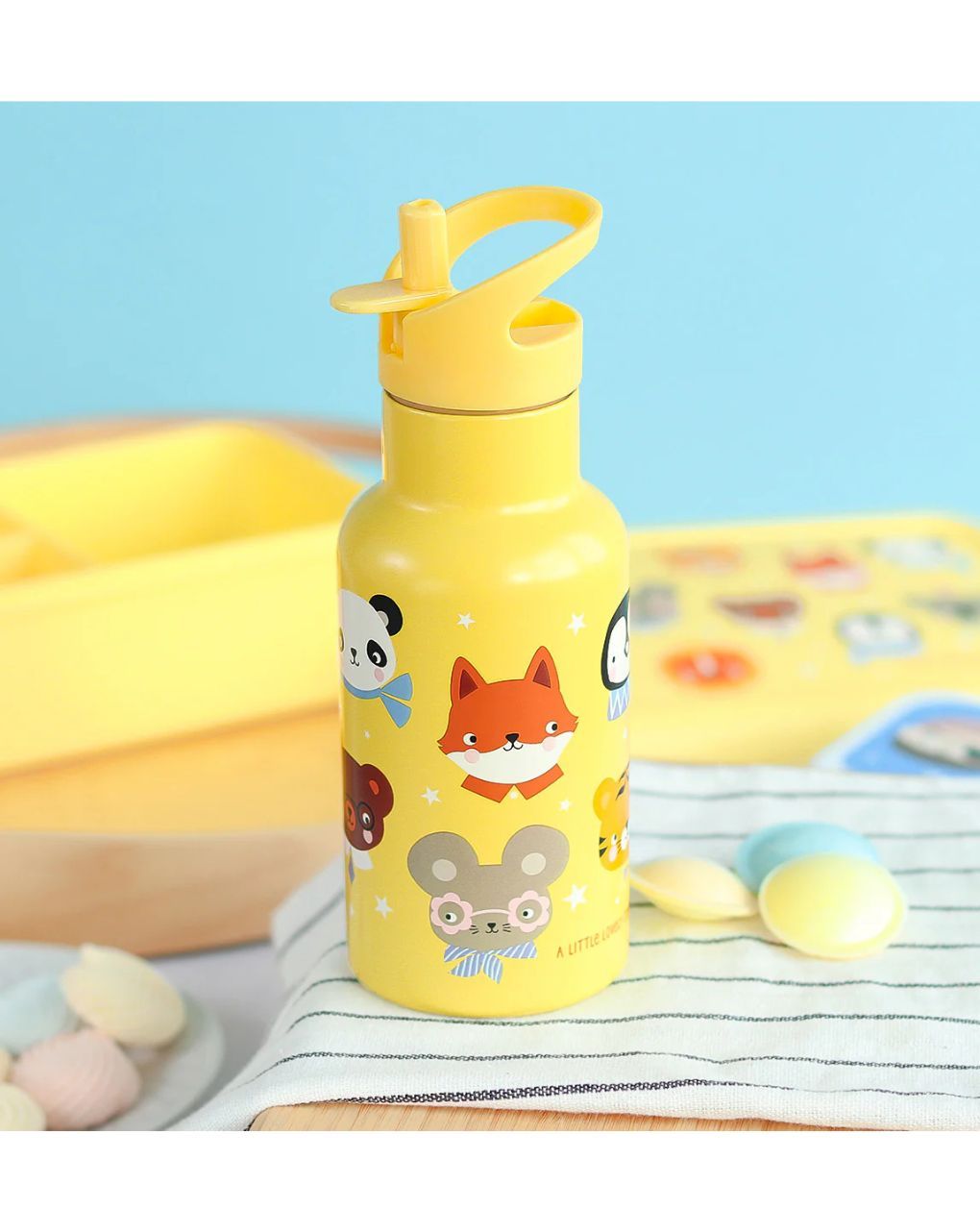 A little lovely company μπουκάλι θερμός με διπλό τοίχωμα από ανοξείδωτο ατσάλι 350ml animal friends dbssaf87 - A LITTLE LOVELY COMP