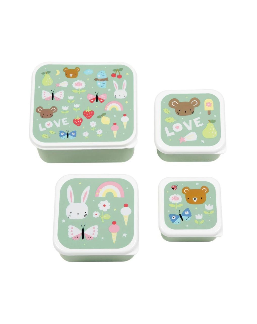 A little lovely company σετ 4 δοχεία φαγητού lunch & snack box joy sbsejo62