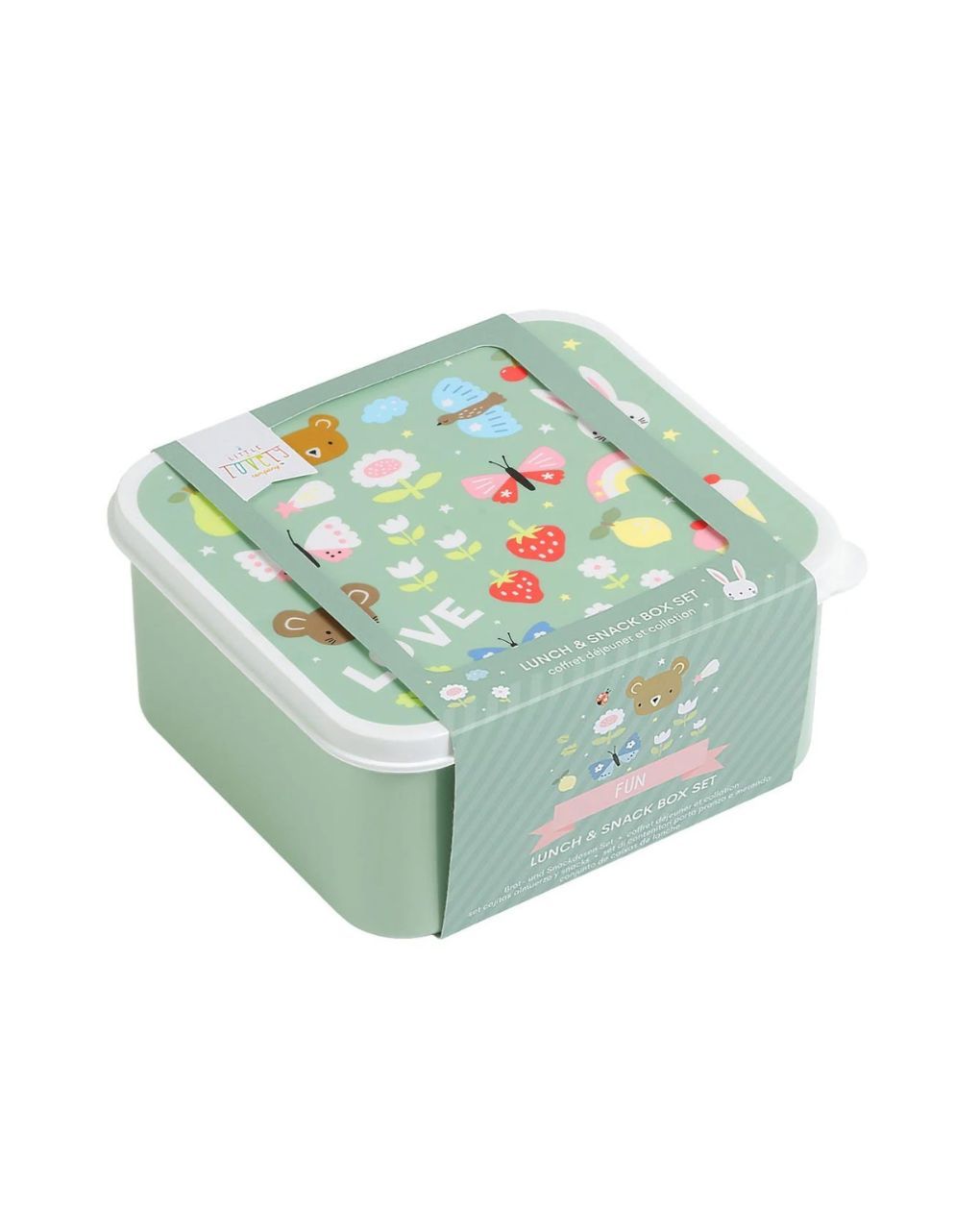 A little lovely company σετ 4 δοχεία φαγητού lunch & snack box joy sbsejo62 - A LITTLE LOVELY COMP