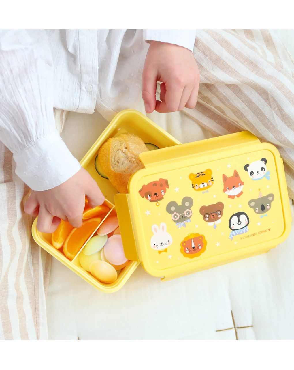 A little lovely company δοχείο φαγητού bento με χωρίσματα 1200ml animal friends bbafye77 - A LITTLE LOVELY COMP