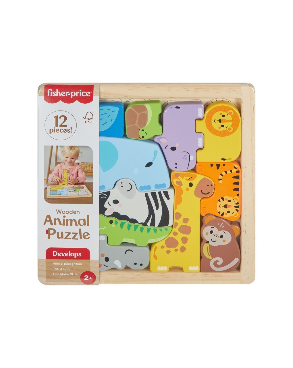 Mattel fisher-price ξύλινο παζλ με ζωάκια jfg10 - Fisher-Price