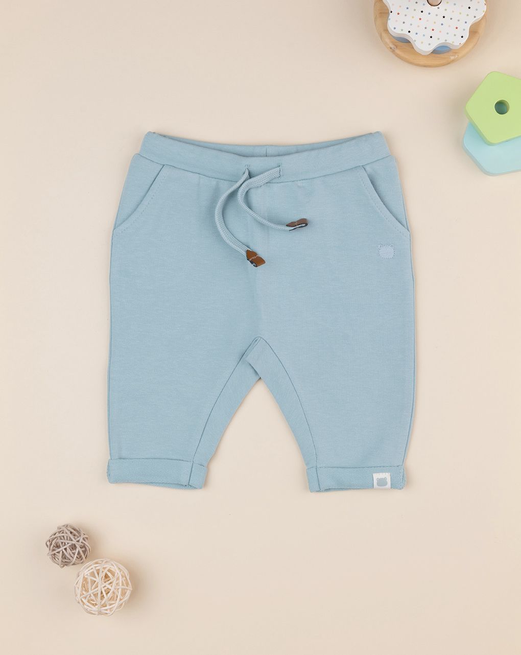 βρεφικό παντελόνι φόρμας βεραμάν με αρκουδάκι για αγόρι