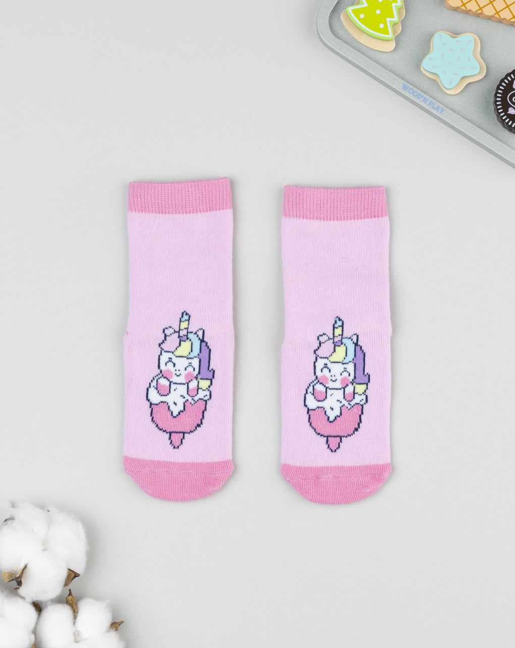 βρεφικές αντιολισθητικές κάλτσες με μονόκερο για κορίτσι